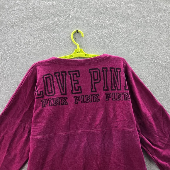 Victoria's Secret PINK Women Sweatshirt M Magenta LOVE Coquettecore Logo - Picture 7 of 9